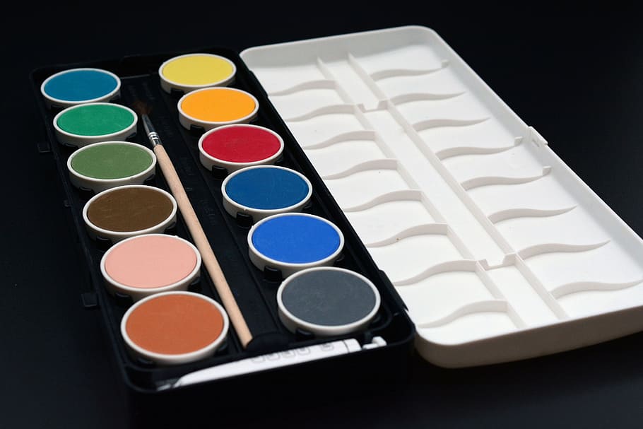 paint boxes, malkasten, color, colorful, painting, draw, watercolor HD wallpaper