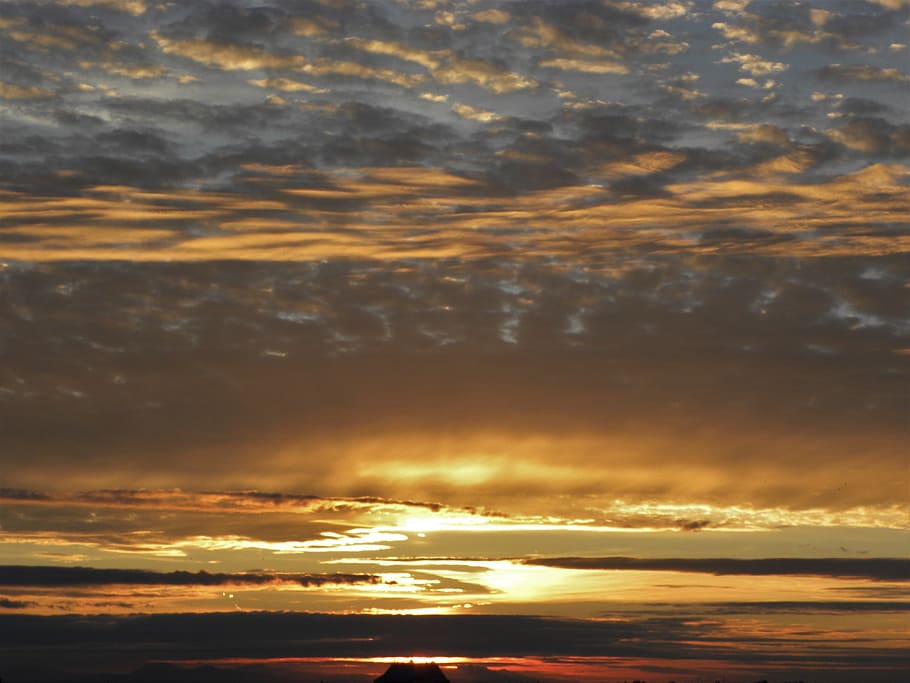 sunset, sky, cloud, evening, colorful, dramatic, horizon, heaven HD wallpaper