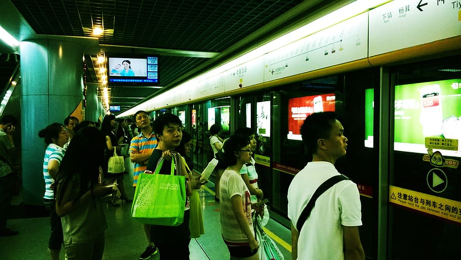 metro, asia, noise, public transportation, group of people HD wallpaper