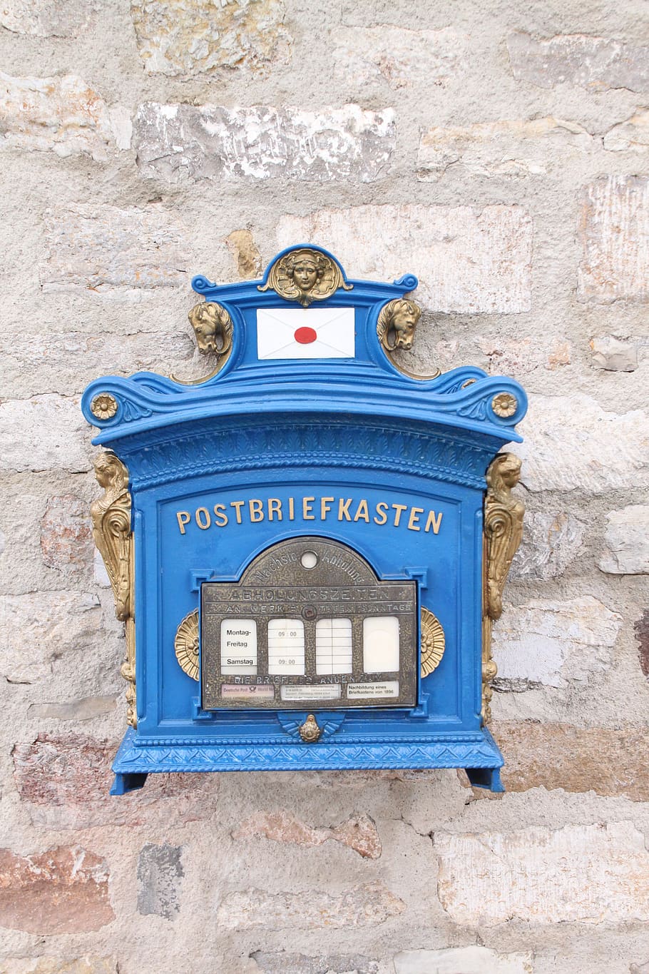 post, mailbox, metal, post mail box, throw a, blue, old, send HD wallpaper