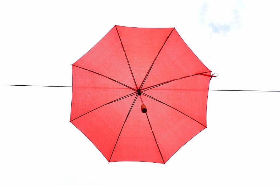 red, pattern, triangles, shape, protection, shapes, umbrella HD wallpaper