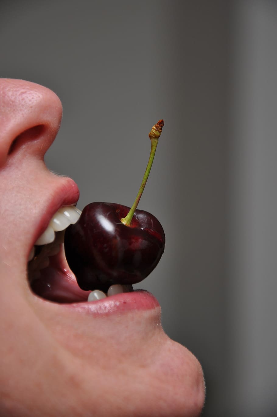 cherry, mouth, taste, fruit, food and drink, healthy eating HD wallpaper