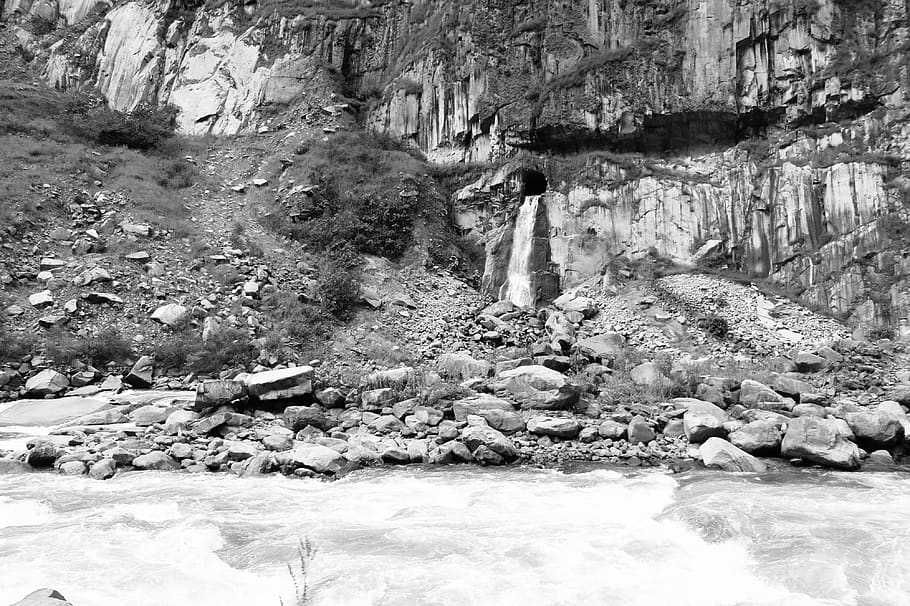 hydroelectronica, peru, river, rapids, water, rocks, cliffs HD wallpaper