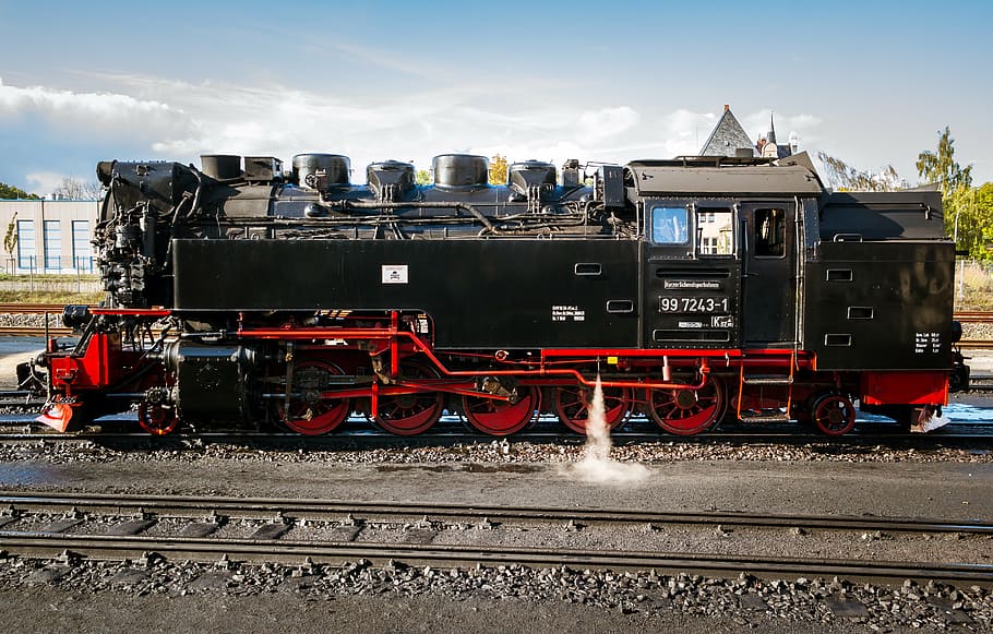 train on railway, locomotive, steam locomotive, historically, HD wallpaper