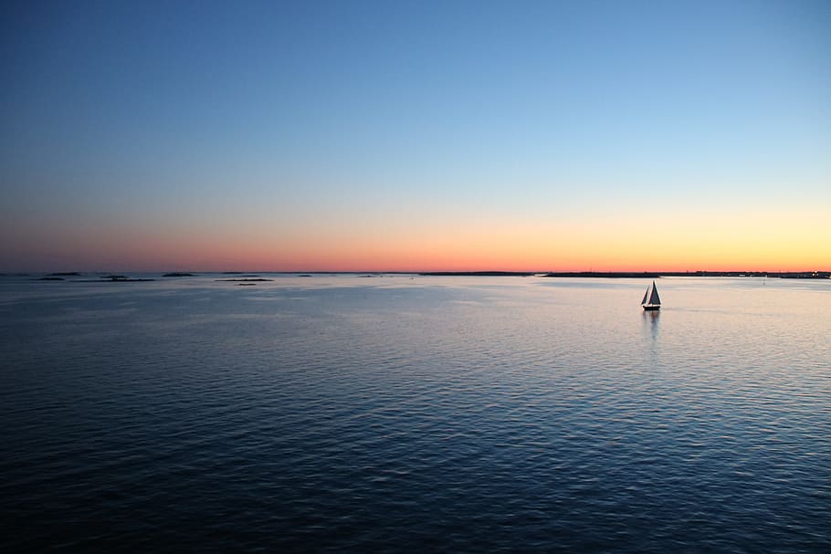 sea, sailboat, sailing, sunset, dom, sky, water, scenics - nature HD wallpaper