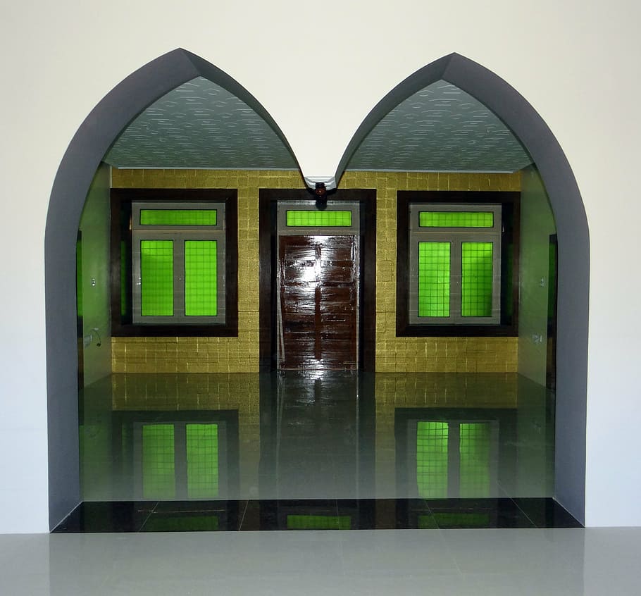 interior, rpli, wall, decoration, arches, windows, door, tiles HD wallpaper