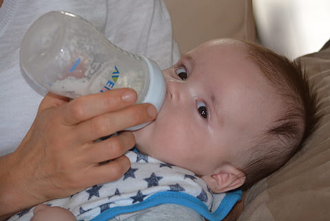 person holding feeding bottle, Young, People, Plush, Child HD wallpaper