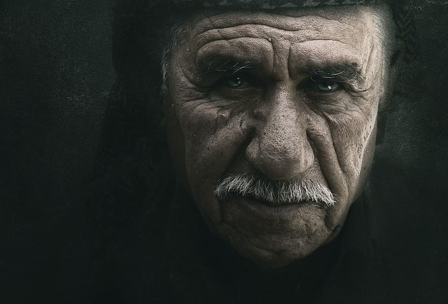 man wearing black top, old, elderly, portrait, people, street HD wallpaper