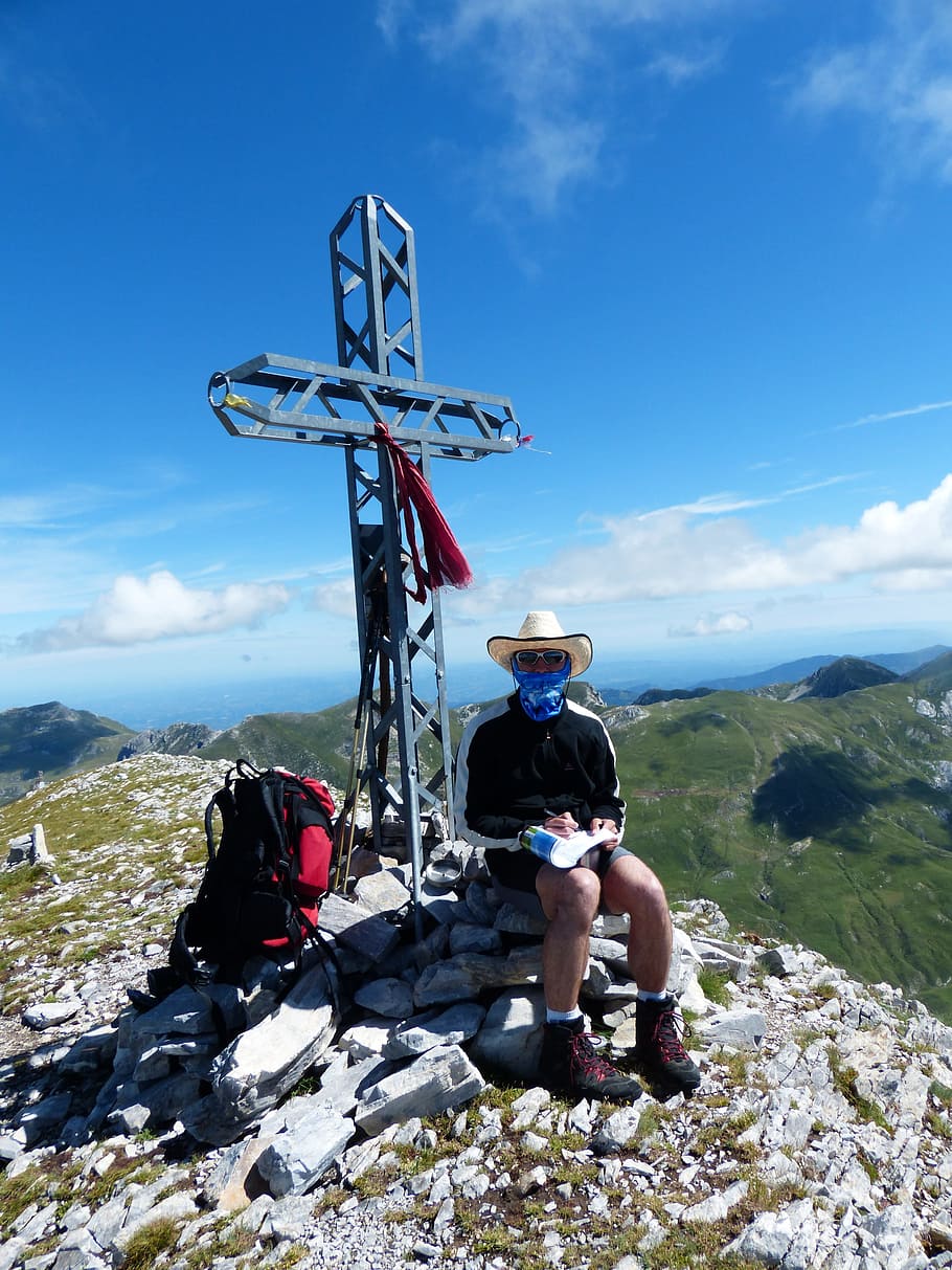 Summit Cross, Man, Person, Human, summit stormer, wanderer HD wallpaper