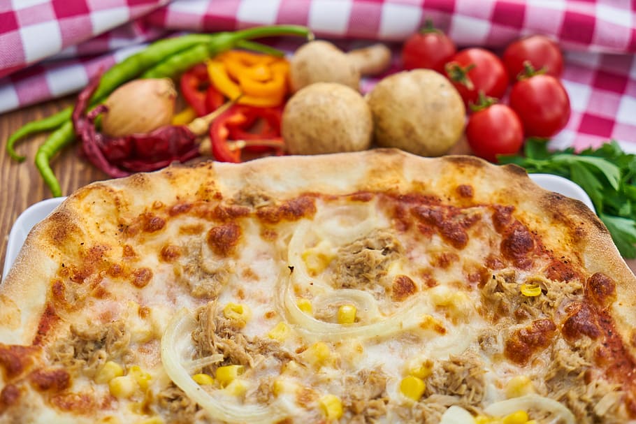 pizza, food, meat, bacon, food photo, dough, tomato, macro, HD wallpaper