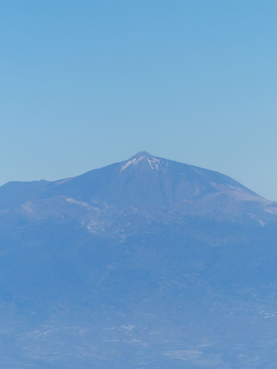 mountain, teide, tenerife, island, aerial view, canary islands HD wallpaper