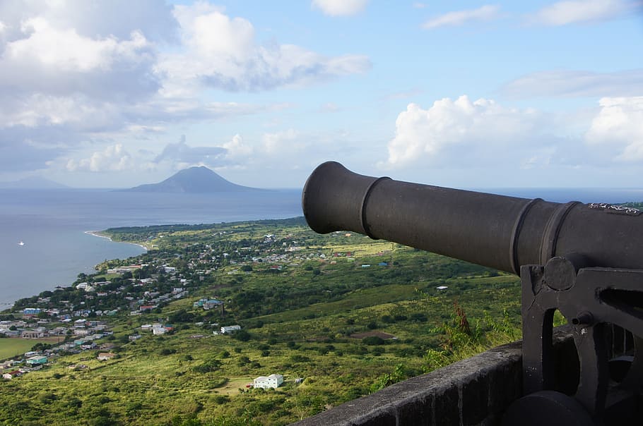gun, view, caribbean, sky, cannon, cloud - sky, nature, weapon HD wallpaper