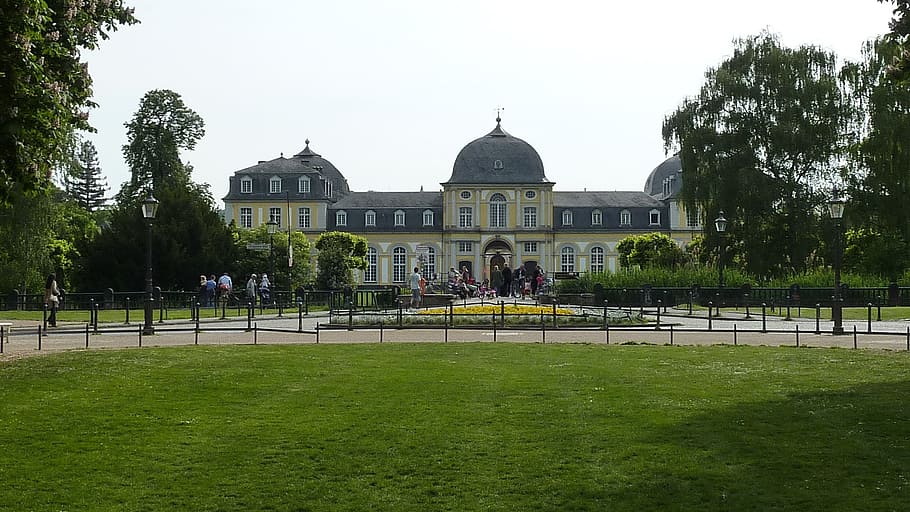 castle, bonn, park, architecture, building exterior, plant HD wallpaper