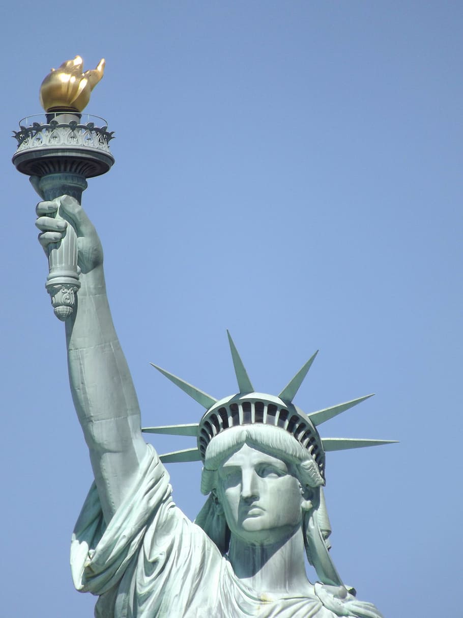 statue, liberty statue, new york, sculpture, sky, travel destinations HD wallpaper
