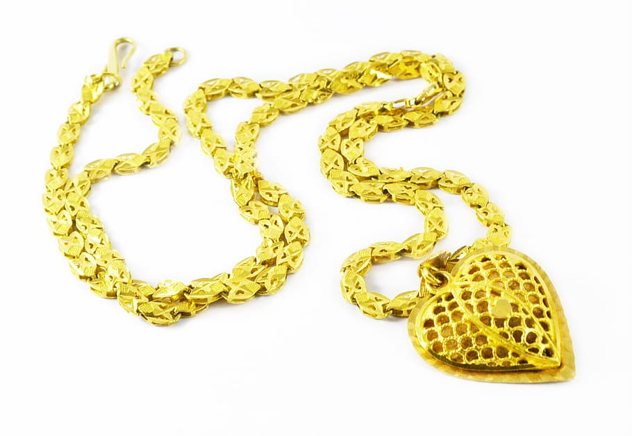 gold, chain, pendent, gold pendent, gold chain, fashion, wealth, HD wallpaper