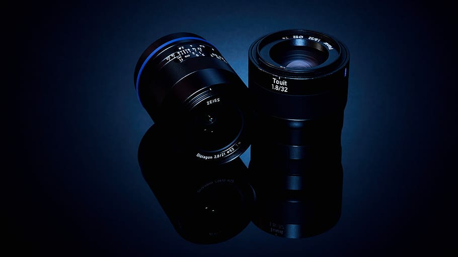 two black telephoto lens, two black DSLR camera lenses, product
