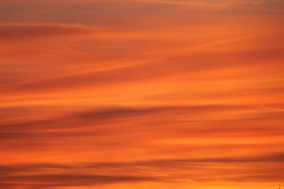clouds during golden hour, sunset, texture, sky, orange, orange color HD wallpaper