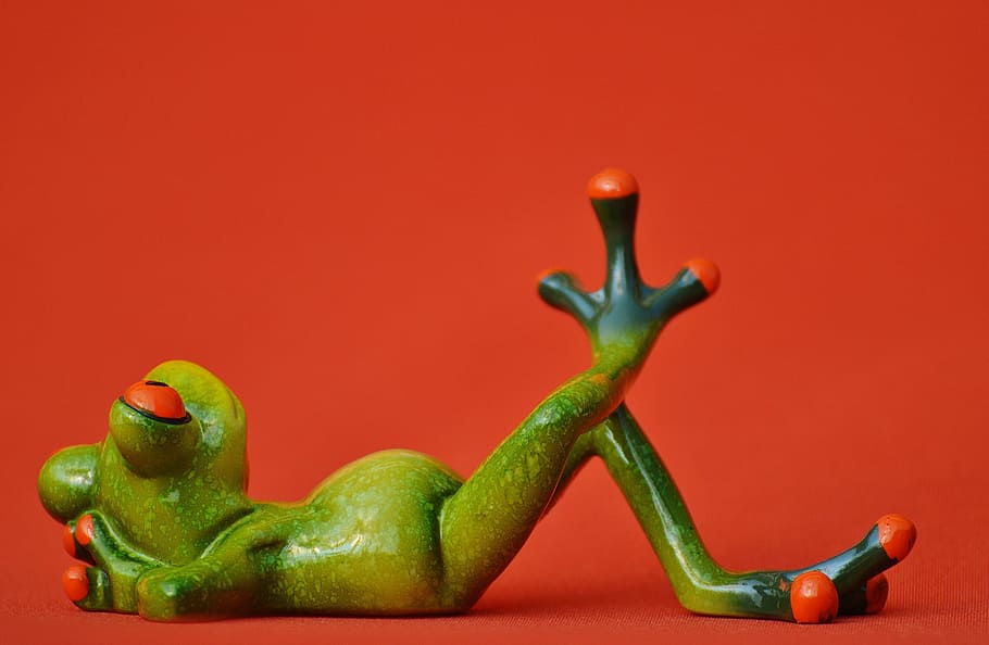 frog, lying, relaxed, cute, rest, figure, funny, relaxation HD wallpaper