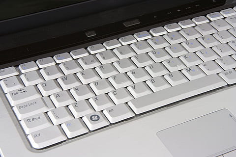 white and black laptop, computer, keyboard, computing, technology HD wallpaper
