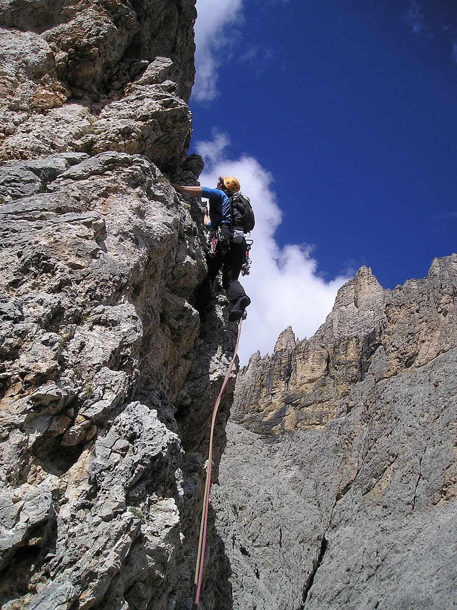 mountaineer, alpine climbing, bergsport, extreme sports, steep, HD wallpaper
