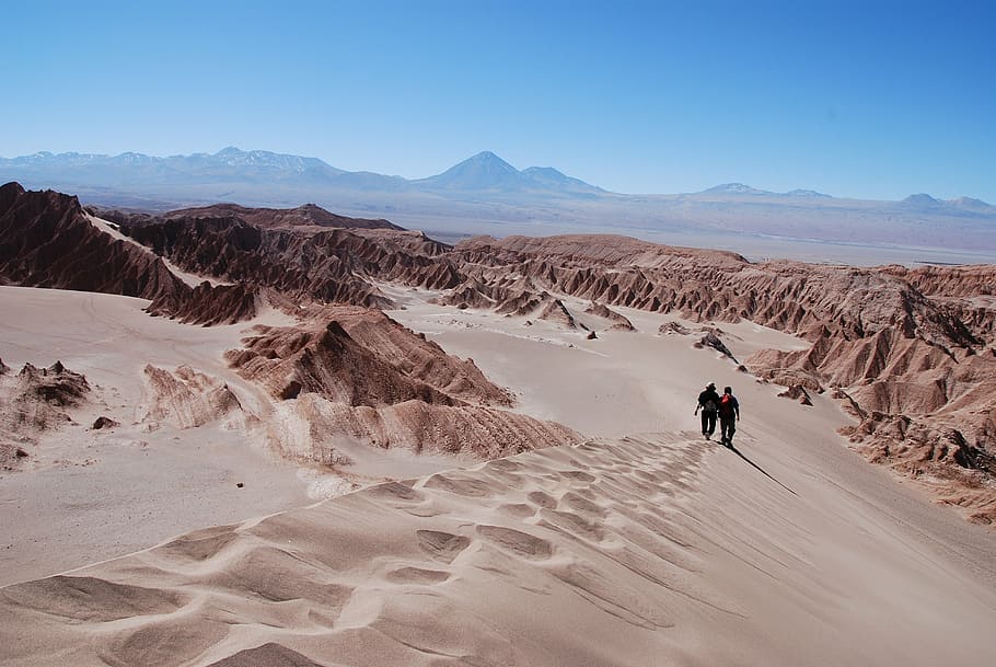 landscape photography of of desert during daytime, chile, atacama desert, HD wallpaper