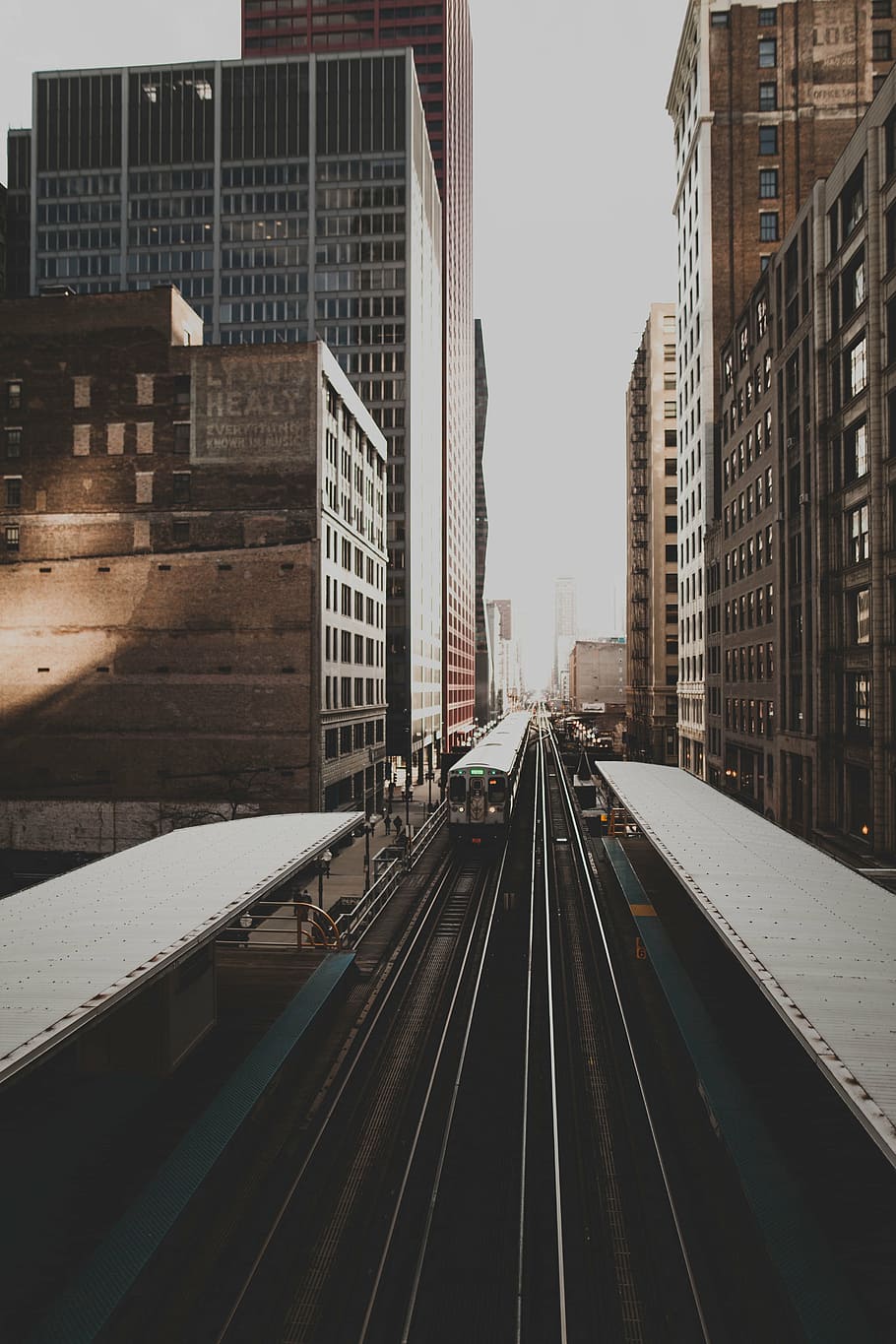 aerial view photography of train station, rail, trail, urban HD wallpaper