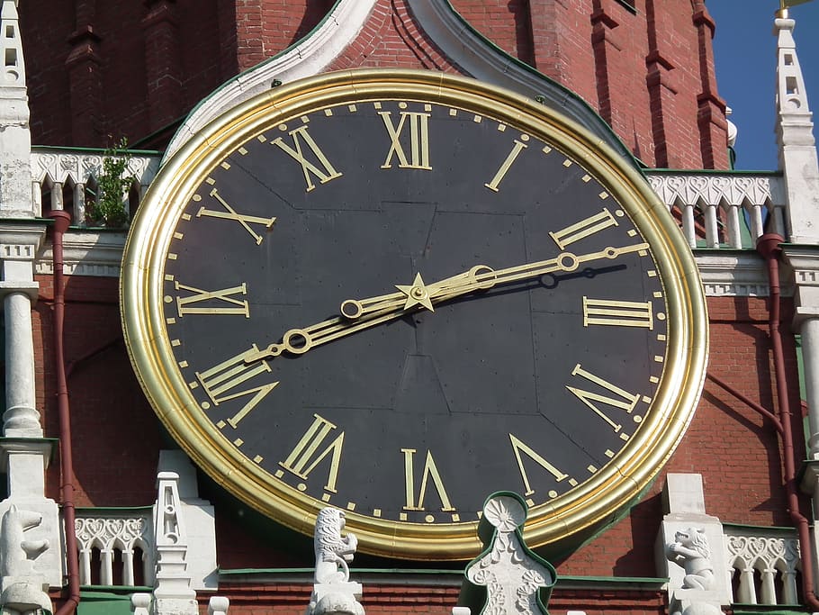 clock, clock face, kremlin, moscow, russia, time measurement HD wallpaper