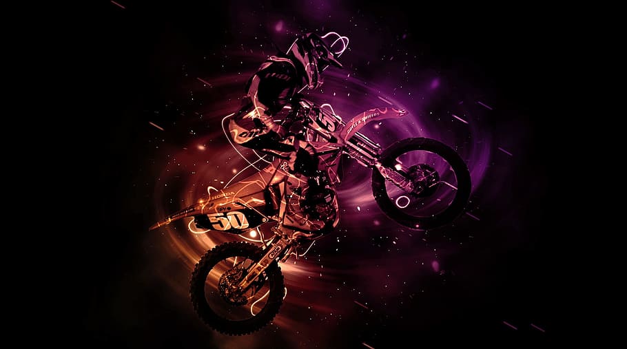 HD wallpaper: man riding motocross dirt bike, jump, motorcycle, speed ...