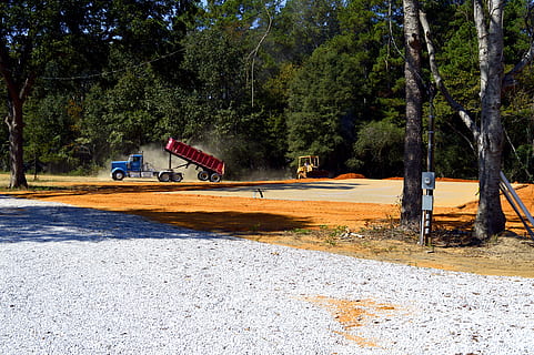 construction, truck, dump, trailer, dirt, gravel, dozer, bulldozer HD wallpaper