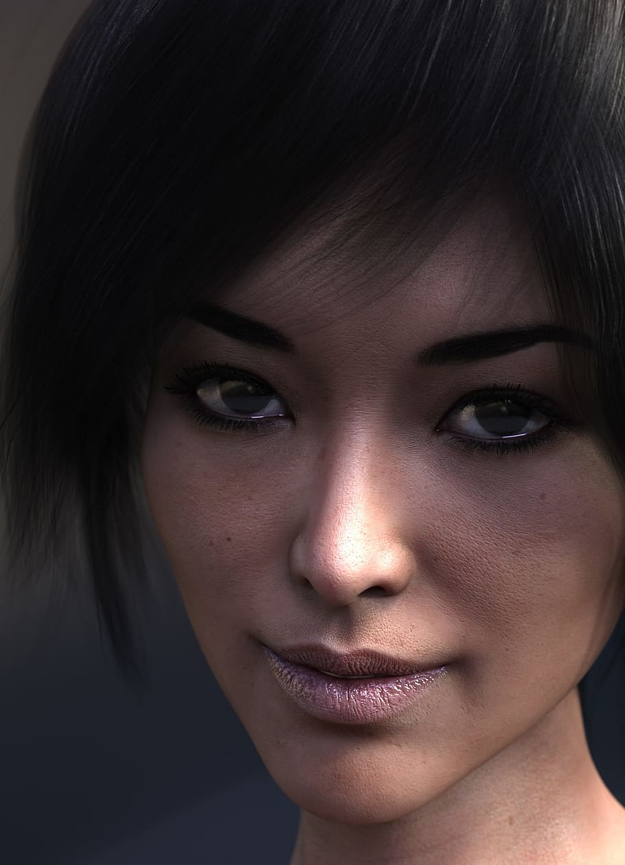 3D, Rendering, Computer Graphics, human, woman, face, portrait