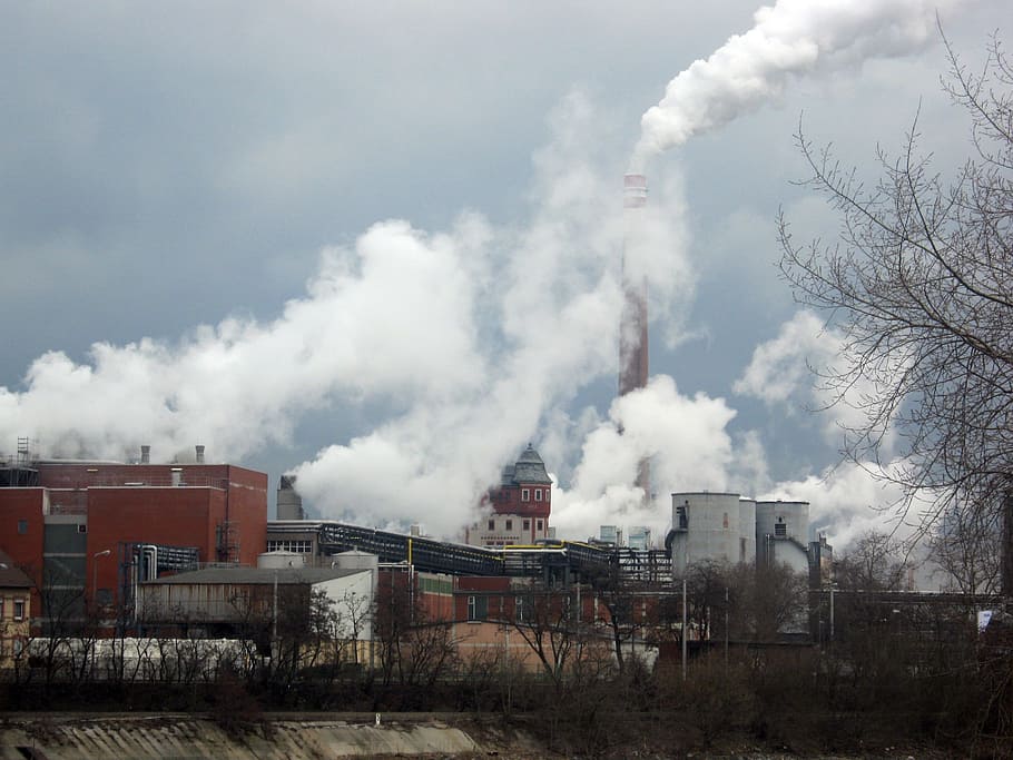 Industrial Plants, Smoke, Chimneys, winter, steam, smoke - Physical Structure, HD wallpaper