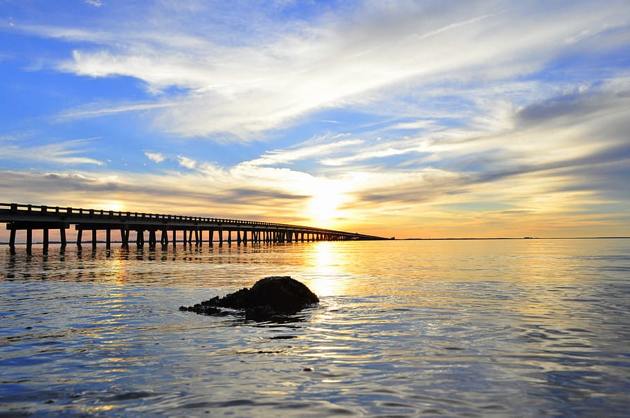 sunset, beach, water, beach sunset, summer, sky, horizon, coast HD wallpaper