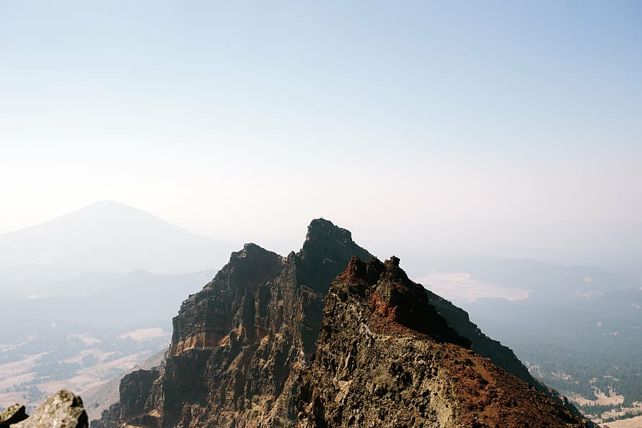 brown mountain at daytime, top, peak, summit, nature, altitude HD wallpaper