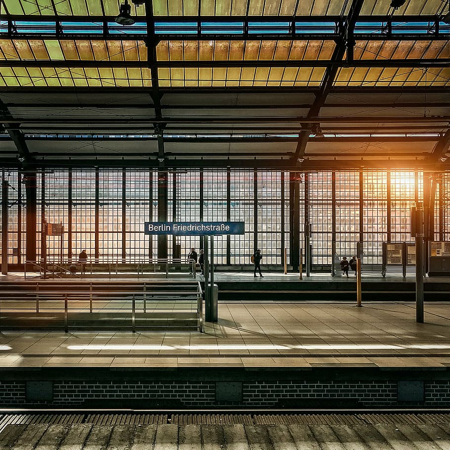 Berlin train station, railroad, track, travel transportation HD wallpaper