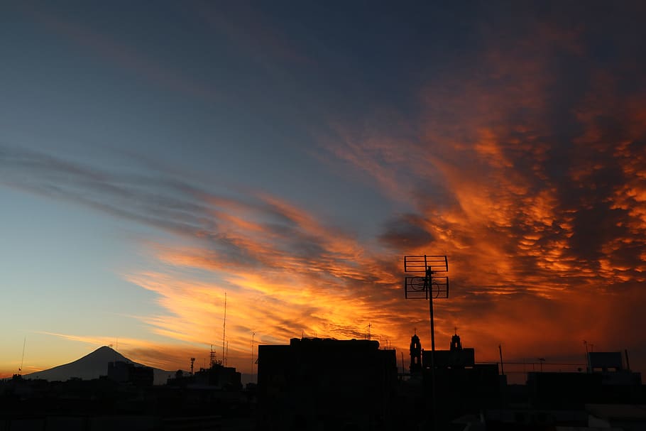 sunset, dawn, panoramic, sky, nature, cloud, built structure HD wallpaper