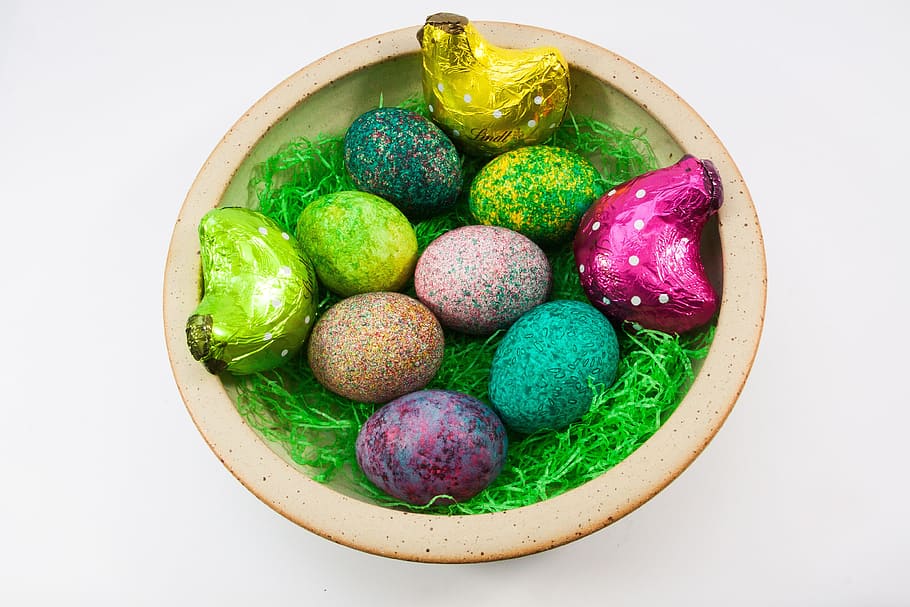 Easter, Nest, Egg, Colored, Hen, easter nest, colorful, easter egg, HD wallpaper