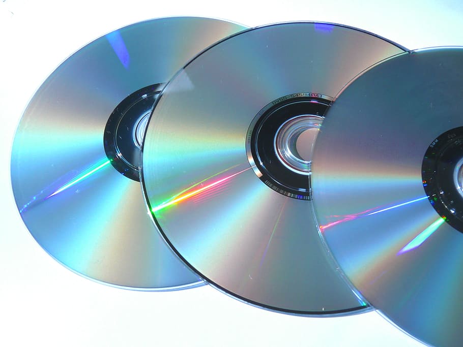 three compact discs, Computer, Pc, Object, Dvd, Media, dvds, data, HD wallpaper