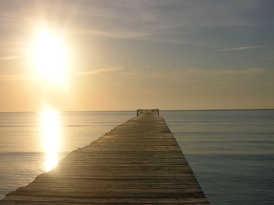 web, sunset, sea, mallorca, alcudia, holiday, sky, abendstimmung HD wallpaper