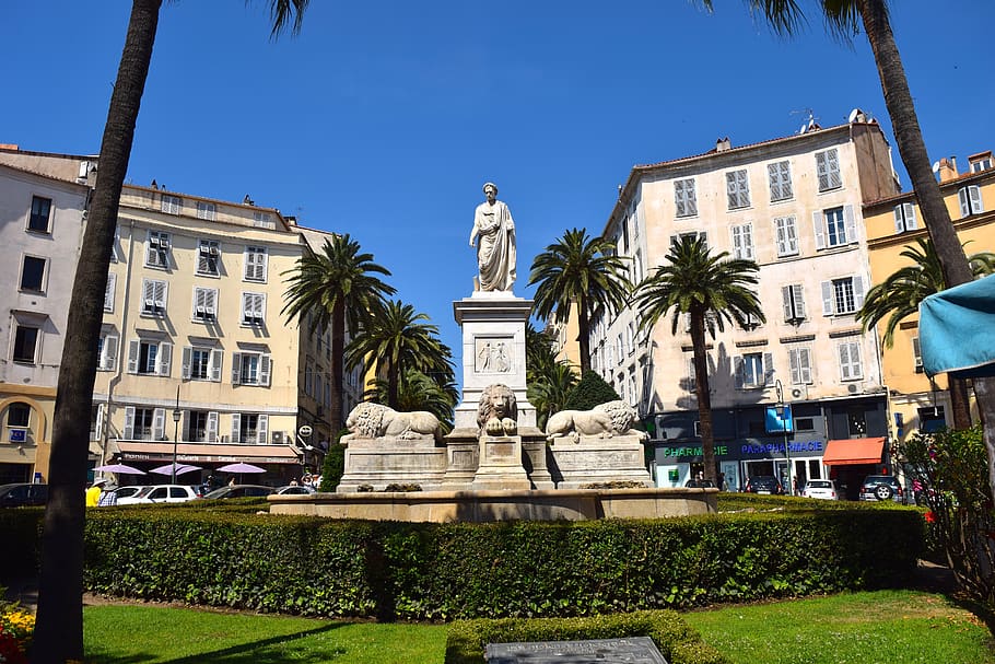 monument, napoleon, napoleon bonaparte, ajaccio, corsica, statue