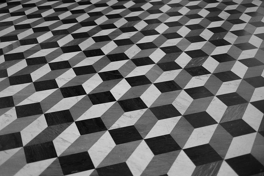 gray and white geodetic pattern, black, grey, geometry, flooring HD wallpaper