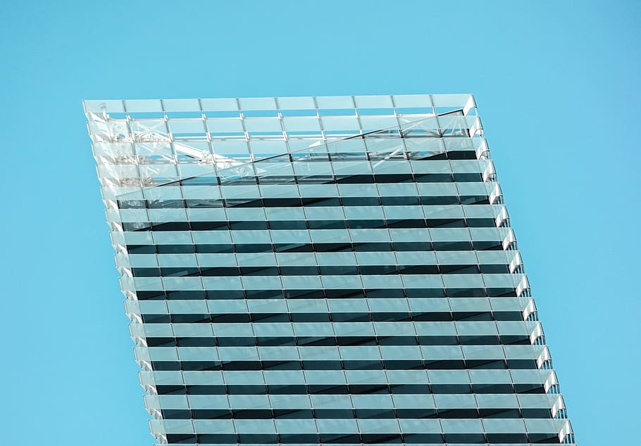 sky, architecture, building, structure, low angle view, blue HD wallpaper