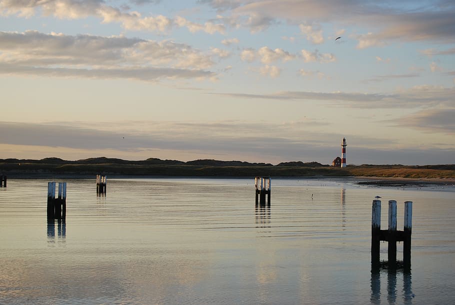 sea, lighthouse, water, clouds, romantic, landscape, vote, nature HD wallpaper