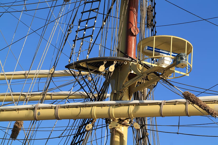 ship, sailing, boat, sailboat, nautical, rope, mast, maritime HD wallpaper