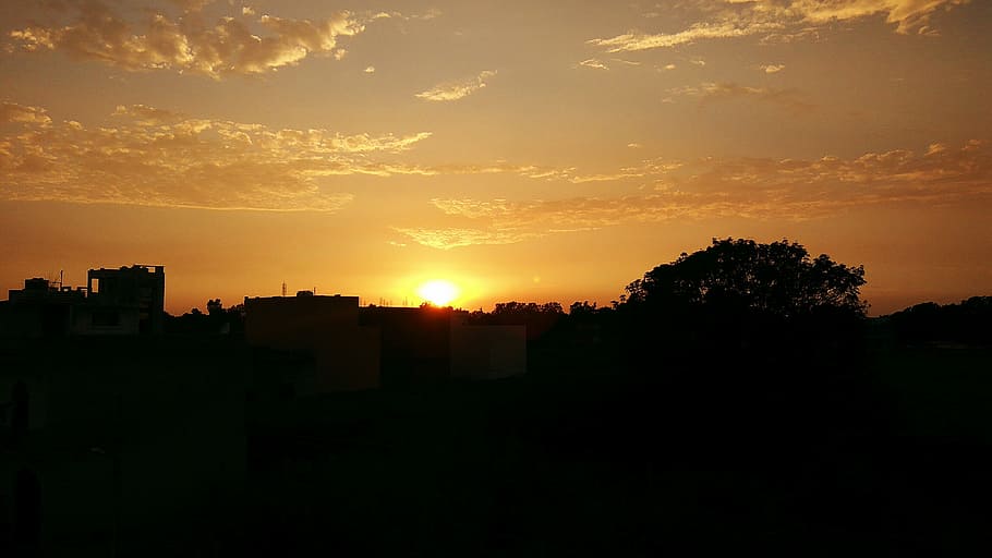 sunset, haridwar, uttarakhand, sky, silhouette, cloud - sky HD wallpaper