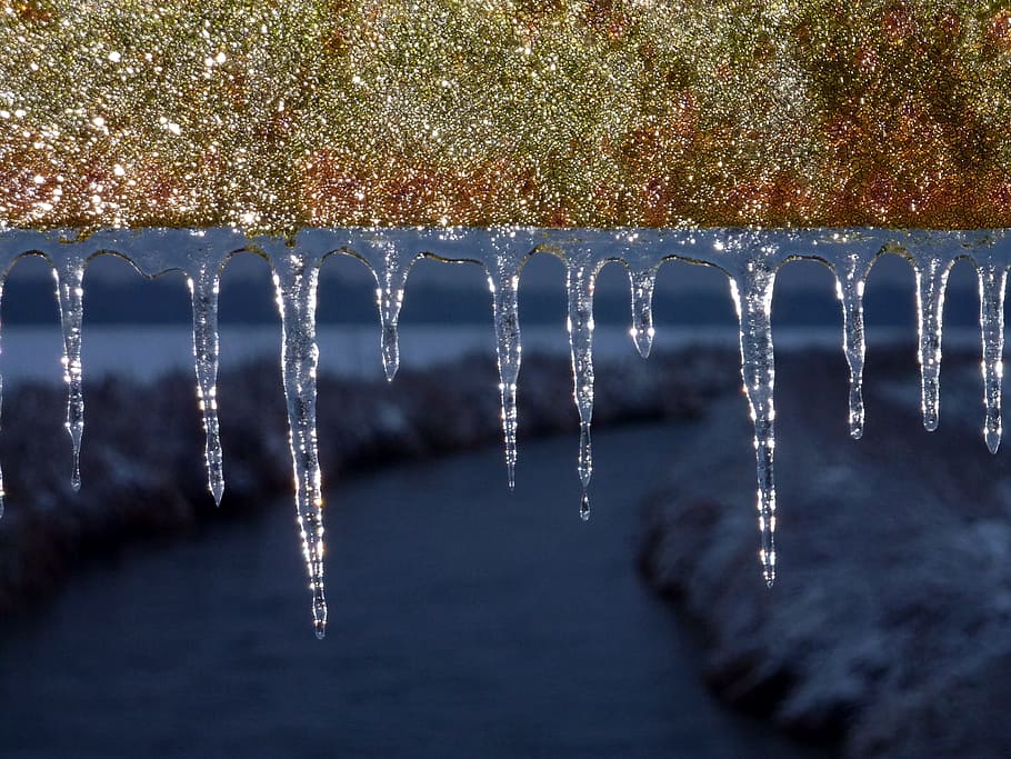 winter, ice cubes, gel, cold, stalactite, nature, no people HD wallpaper