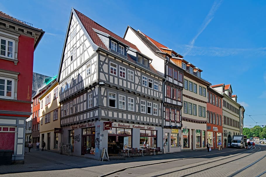 Erfurt, Thuringia, Germany, thuringia germany, old town, old building, HD wallpaper