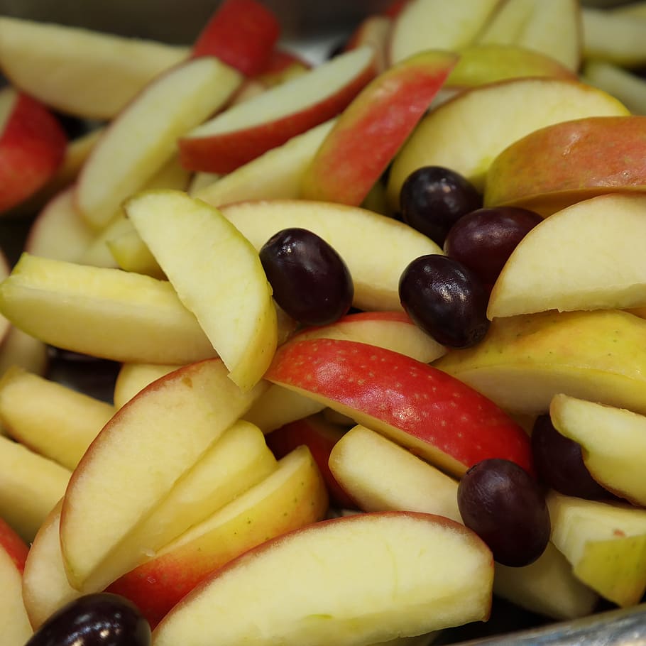 apple, grape, fruit salad, chopped, sliced, nutrition, food HD wallpaper