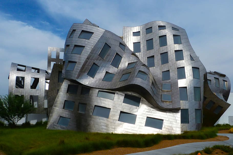 landscape photo of melted building, perspective photography of building HD wallpaper