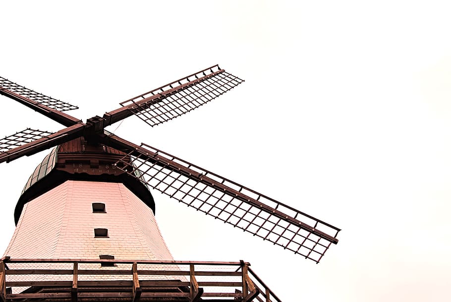 windmill, northern germany, wing, sky, building, wind power HD wallpaper