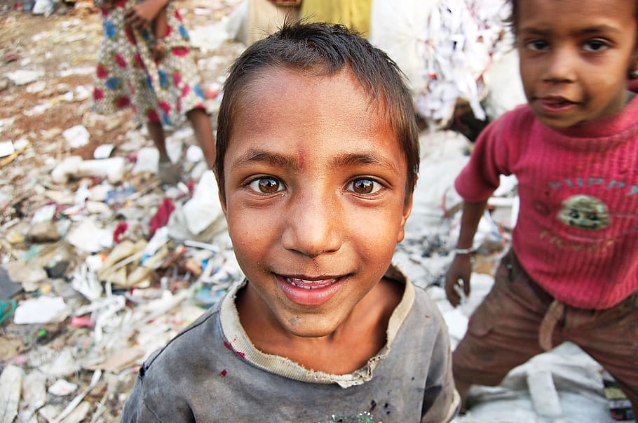 people, child, portrait, boy, poor, smile, slums, h4zp, face, HD wallpaper